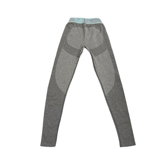 Gymshark Athletic Leggings Flex Gray Blue Logo Athleisure Pants Size Women's XS - Picture 2 of 2